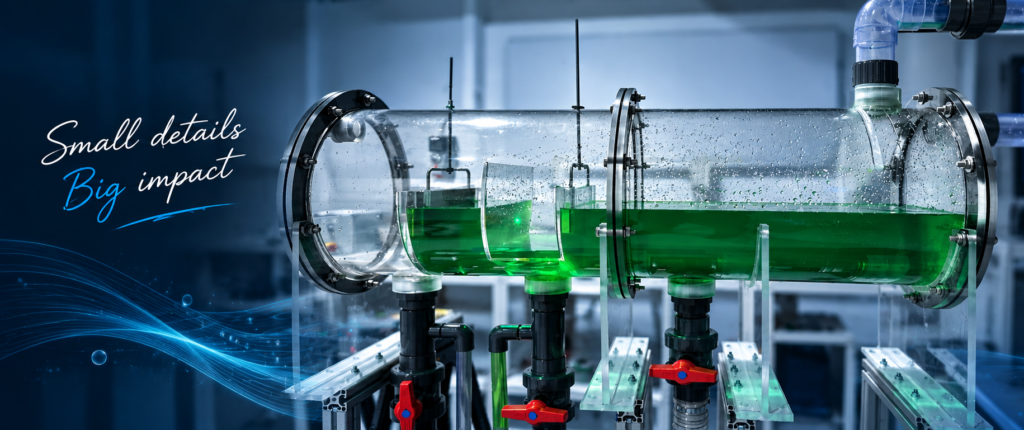 Figure : Three-phase separator demonstrator developed for experimental investigation of oil, water and gas separation.
